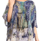 Sakkas Vanya Floral and Palm Tree Batik Circle Top with Sequins and Embroidery