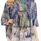 Sakkas Vanya Floral and Palm Tree Batik Circle Top with Sequins and Embroidery