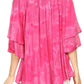 Sakkas Flora Watercolor Tie Dye Double Bell Sleeve Raglan Blouse