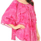 Sakkas Flora Watercolor Tie Dye Double Bell Sleeve Raglan Blouse