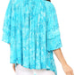 Sakkas Flora Watercolor Tie Dye Double Bell Sleeve Raglan Blouse