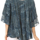 Sakkas Flora Watercolor Tie Dye Double Bell Sleeve Raglan Blouse