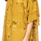 Sakkas Flora Watercolor Tie Dye Double Bell Sleeve Raglan Blouse