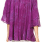 Sakkas Flora Watercolor Tie Dye Double Bell Sleeve Raglan Blouse