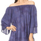 Sakkas Flora Watercolor Tie Dye Double Bell Sleeve Raglan Blouse