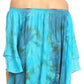 Sakkas Alania Watercolor Tie Dye Double Bell Sleeve Raglan Blouse