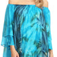 Sakkas Alania Watercolor Tie Dye Double Bell Sleeve Raglan Blouse