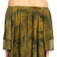 Sakkas Alania Watercolor Tie Dye Double Bell Sleeve Raglan Blouse