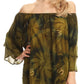 Sakkas Alania Watercolor Tie Dye Double Bell Sleeve Raglan Blouse