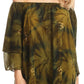 Sakkas Alania Watercolor Tie Dye Double Bell Sleeve Raglan Blouse