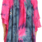 Sakkas Alania Watercolor Tie Dye Double Bell Sleeve Raglan Blouse