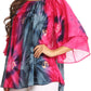 Sakkas Alania Watercolor Tie Dye Double Bell Sleeve Raglan Blouse