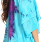 Sakkas Alania Watercolor Tie Dye Double Bell Sleeve Raglan Blouse