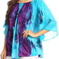 Sakkas Alania Watercolor Tie Dye Double Bell Sleeve Raglan Blouse