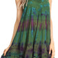Sakkas Priya Sleeveless Tie Dye Handkerchief Hem Tunic with Smocked Racerback