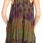 Sakkas Priya Sleeveless Tie Dye Handkerchief Hem Tunic with Smocked Racerback