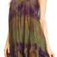 Sakkas Priya Sleeveless Tie Dye Handkerchief Hem Tunic with Smocked Racerback