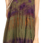 Sakkas Priya Sleeveless Tie Dye Handkerchief Hem Tunic with Smocked Racerback