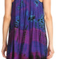 Sakkas Priya Sleeveless Tie Dye Handkerchief Hem Tunic with Smocked Racerback