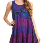 Sakkas Priya Sleeveless Tie Dye Handkerchief Hem Tunic with Smocked Racerback
