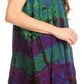 Sakkas Priya Sleeveless Tie Dye Handkerchief Hem Tunic with Smocked Racerback