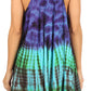 Sakkas Priya Sleeveless Tie Dye Handkerchief Hem Tunic with Smocked Racerback