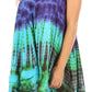 Sakkas Priya Sleeveless Tie Dye Handkerchief Hem Tunic with Smocked Racerback