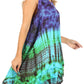 Sakkas Priya Sleeveless Tie Dye Handkerchief Hem Tunic with Smocked Racerback
