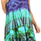 Sakkas Priya Sleeveless Tie Dye Handkerchief Hem Tunic with Smocked Racerback