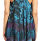 Sakkas Priya Sleeveless Tie Dye Handkerchief Hem Tunic with Smocked Racerback