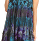 Sakkas Priya Sleeveless Tie Dye Handkerchief Hem Tunic with Smocked Racerback