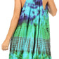 Sakkas Priya Sleeveless Tie Dye Handkerchief Hem Tunic with Smocked Racerback