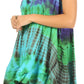 Sakkas Priya Sleeveless Tie Dye Handkerchief Hem Tunic with Smocked Racerback