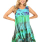 Sakkas Priya Sleeveless Tie Dye Handkerchief Hem Tunic with Smocked Racerback