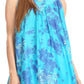 Sakkas Emilia Tie-dye Summer V neck Tank Top Sleeveless Relax Fit Casual