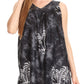 Sakkas Emilia Tie-dye Summer V neck Tank Top Sleeveless Relax Fit Casual