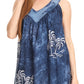 Sakkas Emilia Tie-dye Summer V neck Tank Top Sleeveless Relax Fit Casual