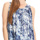 Sakkas Donata Summer Casual Tank Top V-neck Sleeveless Tie-dye with Batik