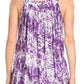 Sakkas Donata Summer Casual Tank Top V-neck Sleeveless Tie-dye with Batik