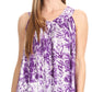 Sakkas Donata Summer Casual Tank Top V-neck Sleeveless Tie-dye with Batik