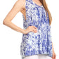 Sakkas Donata Summer Casual Tank Top V-neck Sleeveless Tie-dye with Batik