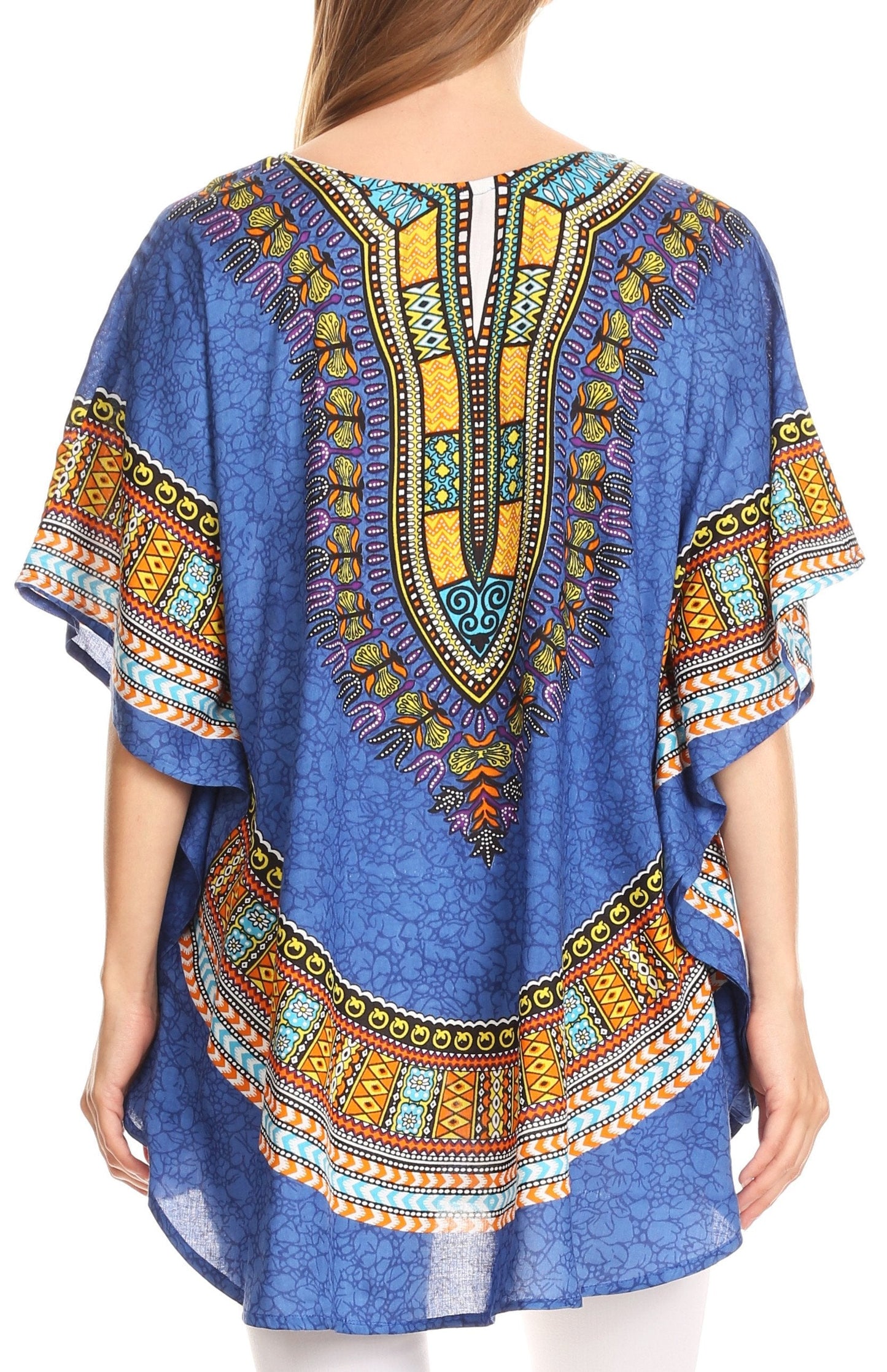 Sakkas Alba Tribal Circle Cover-up Tunic Vibrant Colors Relaxed