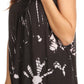 Sakkas Sana Tie Dye Sleeveless Embroidered V-Neck Tank Tunic Top Blouse / Cover Up