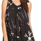 Sakkas Sana Tie Dye Sleeveless Embroidered V-Neck Tank Tunic Top Blouse / Cover Up