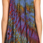 Sakkas Sana Tie Dye Sleeveless Embroidered V-Neck Tank Tunic Top Blouse / Cover Up