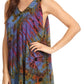 Sakkas Sana Tie Dye Sleeveless Embroidered V-Neck Tank Tunic Top Blouse / Cover Up