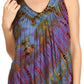 Sakkas Sana Tie Dye Sleeveless Embroidered V-Neck Tank Tunic Top Blouse / Cover Up