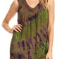 Sakkas Sana Tie Dye Sleeveless Embroidered V-Neck Tank Tunic Top Blouse / Cover Up