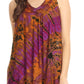 Sakkas Sana Tie Dye Sleeveless Embroidered V-Neck Tank Tunic Top Blouse / Cover Up