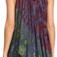 Sakkas Sana Tie Dye Sleeveless Embroidered V-Neck Tank Tunic Top Blouse / Cover Up